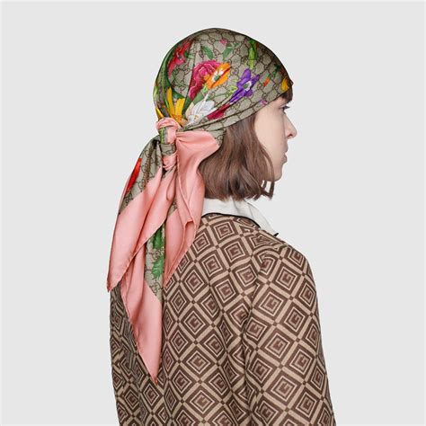 gucci rose scarf|gucci scarves with fur trim.